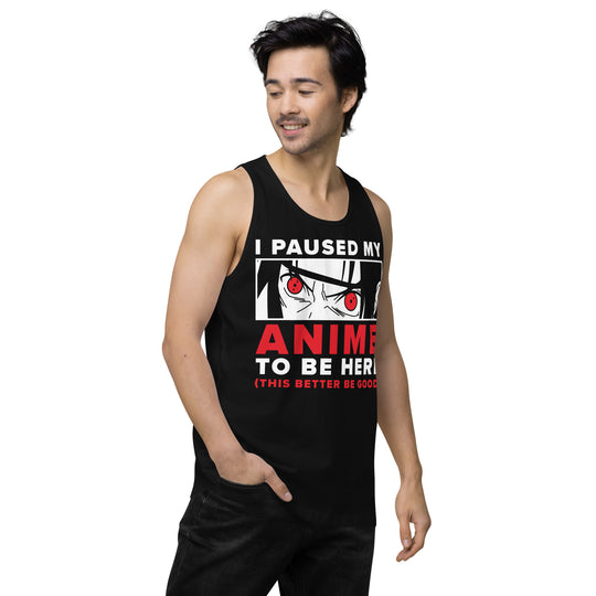 Naruto I Paused My Anime Men’s premium tank top