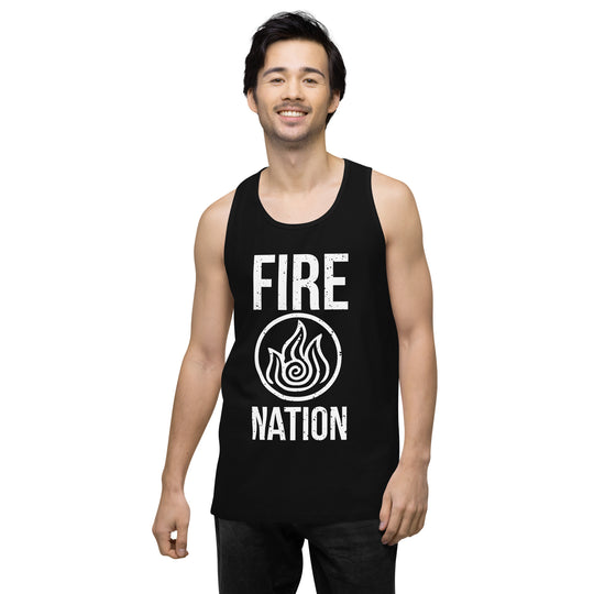 Black Firebender Fire Nation Mens Avatar Tank Top