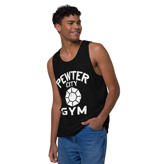 Black Pokemon Pewter City Gym Mens Tank Top