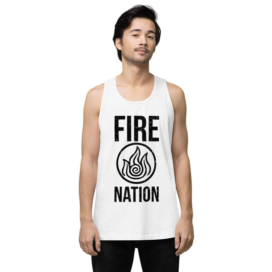 White Firebender Fire Nation Avatar Mens Tank Top