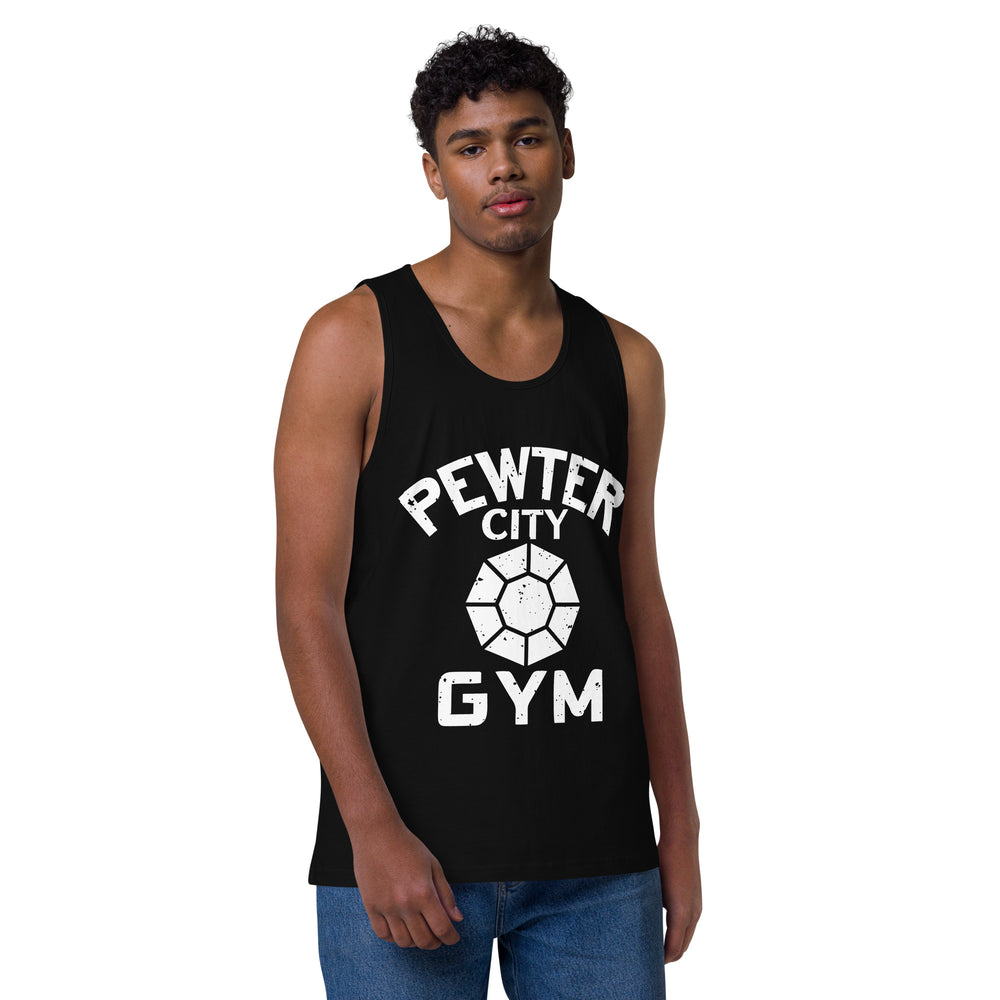 Black Pokemon Pewter City Gym Mens Tank Top