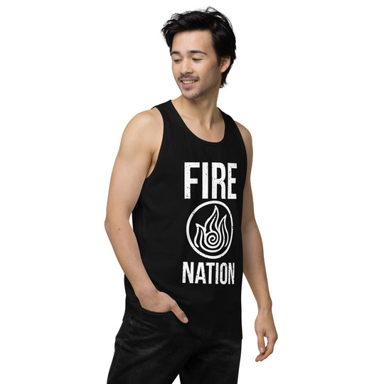 Black Firebender Fire Nation Mens Avatar Tank Top