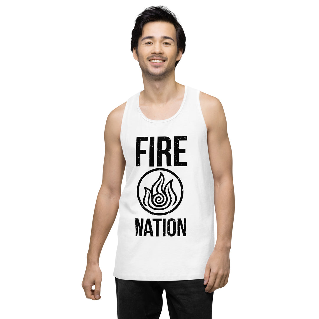 White Firebender Fire Nation Avatar Mens Tank Top