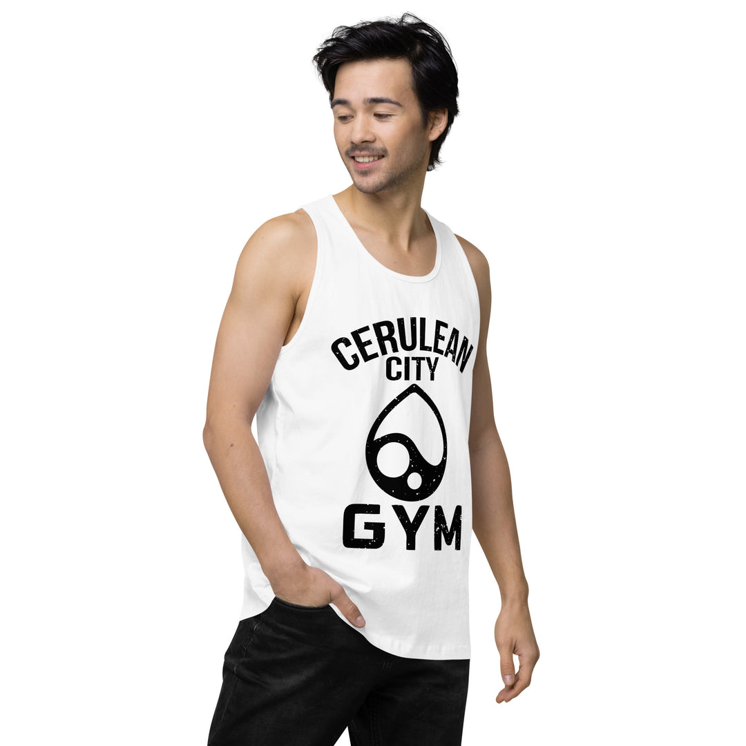 Pokemon Cerulean City Gym Mens White Tank Tops